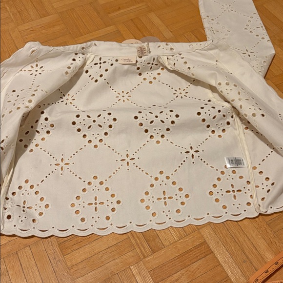 Camila Coelho White Eyelet Button-Up Jacket - Picture 7 of 9